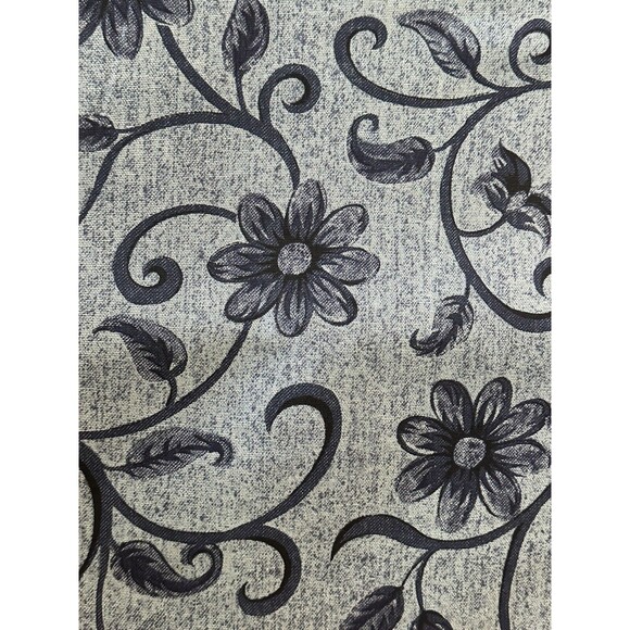 Two Tone Blue Floral Print Rectangular Placemats Set of 4 Navy Reverse Side - Picture 2 of 5